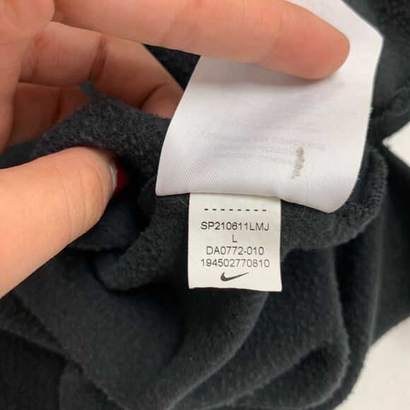 Nike Yoga Luxe Top Womens L Black Fleece V Neck Modal Blend Long Sleeve Cropped - Picture 10 of 14